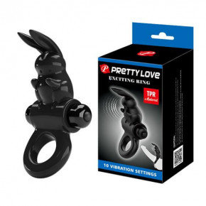 Pretty Love | Эрекционное кольцо-Pretty Love Exciting Vibrating Cock Ring Black. Цена: 612 грн