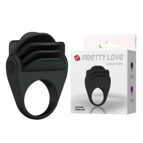 Pretty Love | Ерекційне кільце - Pretty Love Chester Vibrating Cock Ring Black. Ціна: 515 грн
