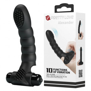 Pretty Love | Вібронасадка на палець - Pretty Love Alexander Finger Vibrator Black. Ціна: 842 грн