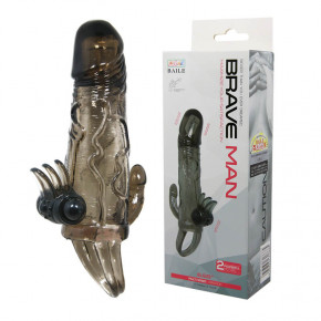 Baile | Насадка на член Brave Men Vibro Penis Sleeve Black. Ціна: 679 грн