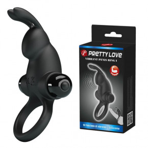 Pretty Love | Ерекційне кільце - Pretty Love Vibro Penis Ring Rabbit I Black. Ціна: 788 грн
