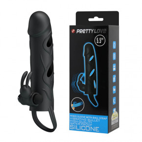 Pretty Love | Насадка на член - Pretty Love Vibrating Penis Sleeve Black 5,5 