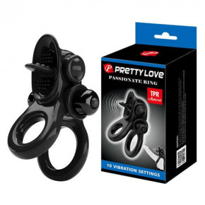 Pretty Love | Ерекційне кільце - Pretty Love Vibrating Pasionate Cock Ring Black. Ціна: 612 грн