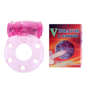 Baile | Ерекційне кільце  Vibration and condom ring Pink. Ціна: 195 грн