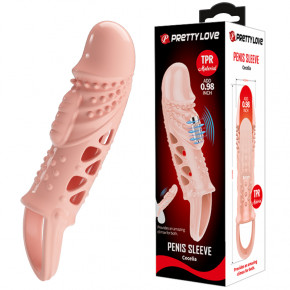 Pretty Love | Насадка на член - Pretty Love Cecelia Vibro Penis Sleeve Flesh. Ціна: 282 грн