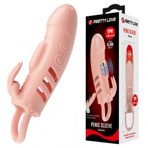 Pretty Love | Насадка на член - Pretty Love Sloane Vibro Penis Sleeve Flesh. Ціна: 389 грн