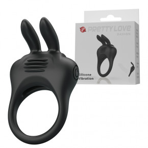 Pretty Love | Эрекционное кольцо Davion Silicone Vibro Ring Black. Цена: 517 грн