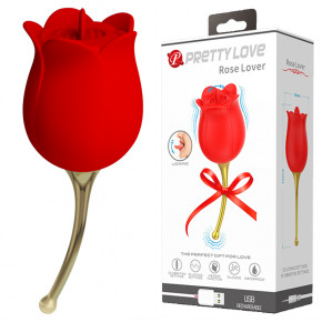Pretty Love | Кліторальний стимулятор - Pretty Love Rose Lover Licking Stimulator Red. Цена: 1 773 грн