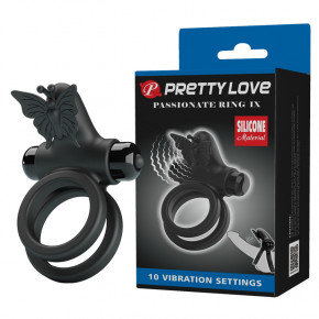 Pretty Love | Ерекційне кільце - Pretty Love Vibrating Dual Rings, 10 functions of vibration, 1 AAA battery operat. Ціна: 924 грн