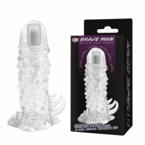 Baile | Насадка на член - Brave Man Penis Vibrating Sleeve, 13,5 см. Ціна: 390 грн