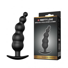 Pretty Love | Анальный стимулятор-Pretty Love Anal Butt Plug Beaded Black. Цена: 312 грн