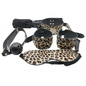 MAI Cosmetics | Набор MAI BDSM STARTER KIT Nº 75 Leopard: плеть, кляп, наручники, маска, ошейник , веревка, зажимы. Цена: 1 189 грн
