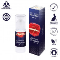 MAI Cosmetics | Массажное масло Massage Oil Attraction Champagne Strawberry 50 мл. Цена 714 грн