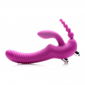 Master Series | Безремневой страпон с вибрацией тройной, Regal Rider Strap-On Vibrator. Цена: 5 495 грн
