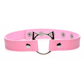 Чокер Master Series Kinky Kitty Ring Slim Choker - Pink