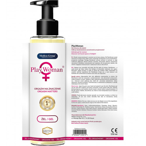 Medica Group | Интимный гель для женщин Medica PlayWoman для усиления оргазма, 150 мл. Цена 671 грн. Фото: 1