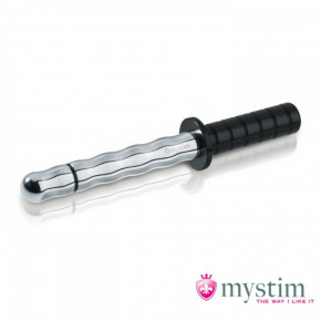 Mystim | Фаллоимитатор для электростимуляции с рукоятью Mystim, серебряный, 28 х 3 см. Цена: 6 999 грн