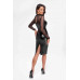 Noir Handmade | Платье Noir Handmade F310 Sublime wetlook and flocked mesh midi dress - M. Цена 2 989 грн. Фото: 1