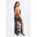 Noir Handmade | Платье Noir Handmade F312 Divinity long flocked mesh dress with open back - S. Ціна 2804 грн. Фото: 1