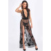 Noir Handmade | Платье Noir Handmade F312 Divinity long flocked mesh dress with open back - S. Ціна 2804 грн. Фото: 2