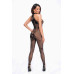 Noir Handmade | Бодистокинг Noir Handmade F315 Ego flocked mesh halter catsuit - L. Ціна 3249 грн. Фото: 2