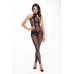 Noir Handmade | Бодистокинг Noir Handmade F315 Ego flocked mesh halter catsuit - XXL. Ціна 3399 грн. Фото: 3