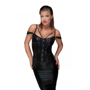 Noir Handmade | Корсет виниловый с гипюровой отделкой Noir Handmade F159 черный, L. Цена: 3 055 грн
