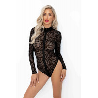 Noir Handmade | Боди Noir Handmade F287 Leopard flock bodysuit with long sleeves - XXL. Ціна 2753 грн