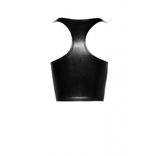 Noir Handmade | Топ эротичный виниловый со змеиным тиснением S F275 Noir Handmade, черный. Цена 2 250 грн. Фото: 3