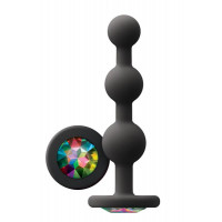 NS Novelties | Анальна Пробка З Кристалом Glams Ripple Rainbow Gem Black. Ціна 1436 грн