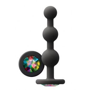 NS Novelties | Анальна Пробка З Кристалом Glams Ripple Rainbow Gem Black. Ціна: 1436 грн