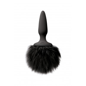 NS Novelties | Анальна пробка з м'яким пухнастим хвостом кролика BUNNY TAILS MINI BLACK BLACK FUR. Ціна: 1395 грн