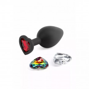 NS Novelties | Анальная пробка со съемными камнями GLAMS XCHANGE HEART MEDIUM. Ціна: 770 грн
