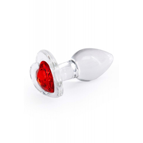 NS Novelties | Анальная прозрачная пробка с сердцем NS Novelties Crystal Desires Red Heart стеклянная, Mini. Цена 1 390 грн