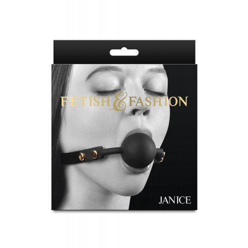 NS Novelties | Кляп с шариком NS Novelties FETISH & FASHION Janice на регулируемом ремешке, черный. Ціна 1850 грн. Фото: 1