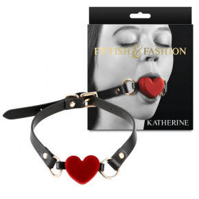 NS Novelties | Кляп в виде сердца NS Novelties Katherine на регулируемом ремешке, красно-черный. Ціна: 1864 грн