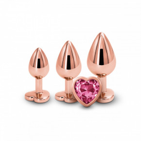 NS Novelties | Набор анальных пробок с камнем Rear Assets Trainer Kit Heart Pink. Ціна: 2850 грн