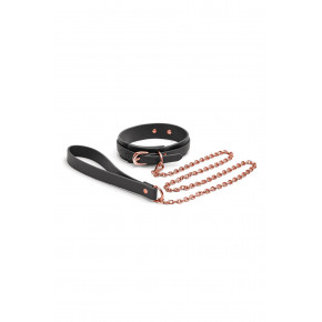 NS Novelties | Ошейник с поводком NS Novelties BONDAGE COUTURE COLLAR AND LEASH BLACK. Цена: 1 900 грн