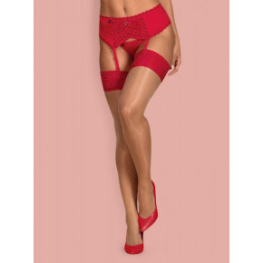 Obsessive | Чулки Obsessive Jolierose stockings red L/XL. Цена: 190 грн
