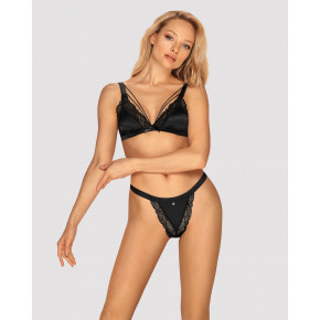 Obsessive | Комплект бюстгальтер та трусики Obsessive Eloissa set Чорний L / XL. Ціна: 1295 грн