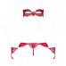 Obsessive | Набор маска+наручники+стринги Obsessive Hetea 3 pcs set red S/M. Цена 973 грн. Фото: 3