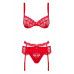 Obsessive | Комплект Obsessive Heartina 3 pcs set L/XL красный. Цена 1 610 грн. Фото: 1