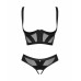 Obsessive | Комплект Obsessive Chic Amoria бюстье с открытым бюстом и трусики с открытым доступом, черный, XS/S. Цена 2 499 грн. Фото: 2