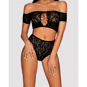 Obsessive | Комплект мереживний топ і трусики Obsessive Inessita set Black S / M / L. Ціна: 1150 грн