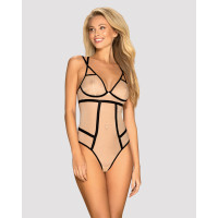 Сексуальне боді з контрастними смугами Obsessive Nudelia Teddy