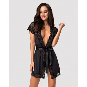 Obsessive | Obsessive 810-PEI-1 peignoir black XXL. Ціна: 2090 грн