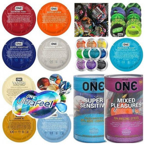 One | Набор презервативов One МІКС (Classic, XL, Strong, Ribs, Studs) цена за 5 штук. Ціна: 225 грн