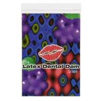 One | Салфетка латексная для орального секса Grape Latex Dental Dams со вкусом винограда, 1 шт.. Ціна 95 грн