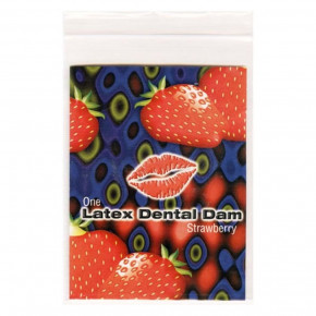 One | Салфетка латексная для орального секса One Strawberry Latex Dental Dams со вкусом клубники, 1 шт.. Ціна: 95 грн