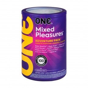 One | Набор презервативов ONE Mixed Pleasures 100 шт, мегапак тюб. Цена: 3 499 грн